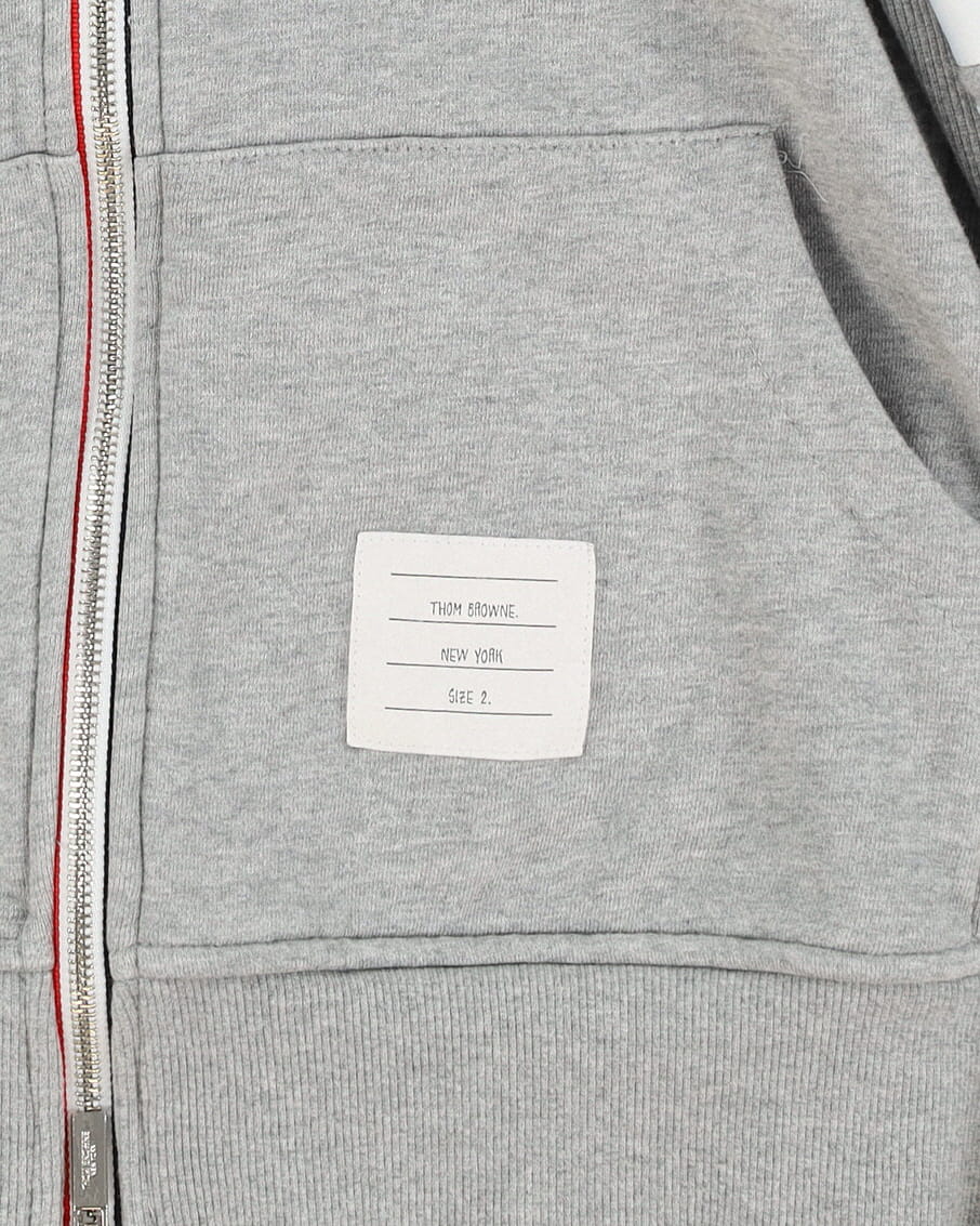 Vintage Thom Browne Grey Full-Zip Classic Hoodie - M