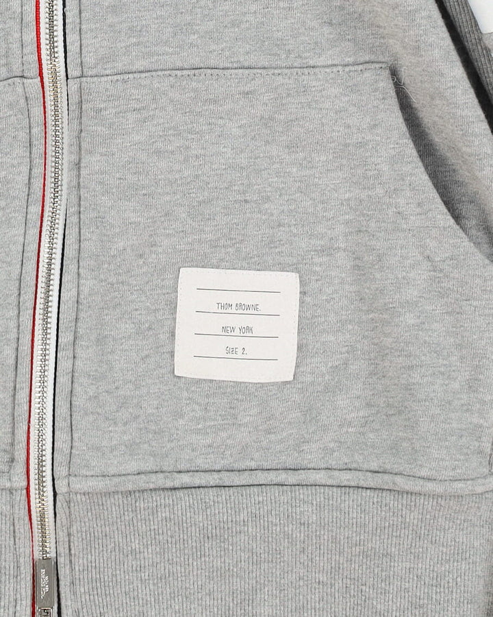 Vintage Thom Browne Grey Full-Zip Classic Hoodie - M