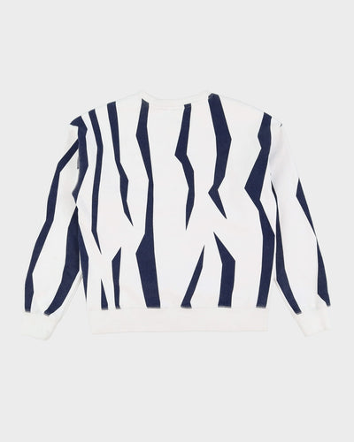 Vintage 90s FILA Navy / White Patterned Sweatshirt - M