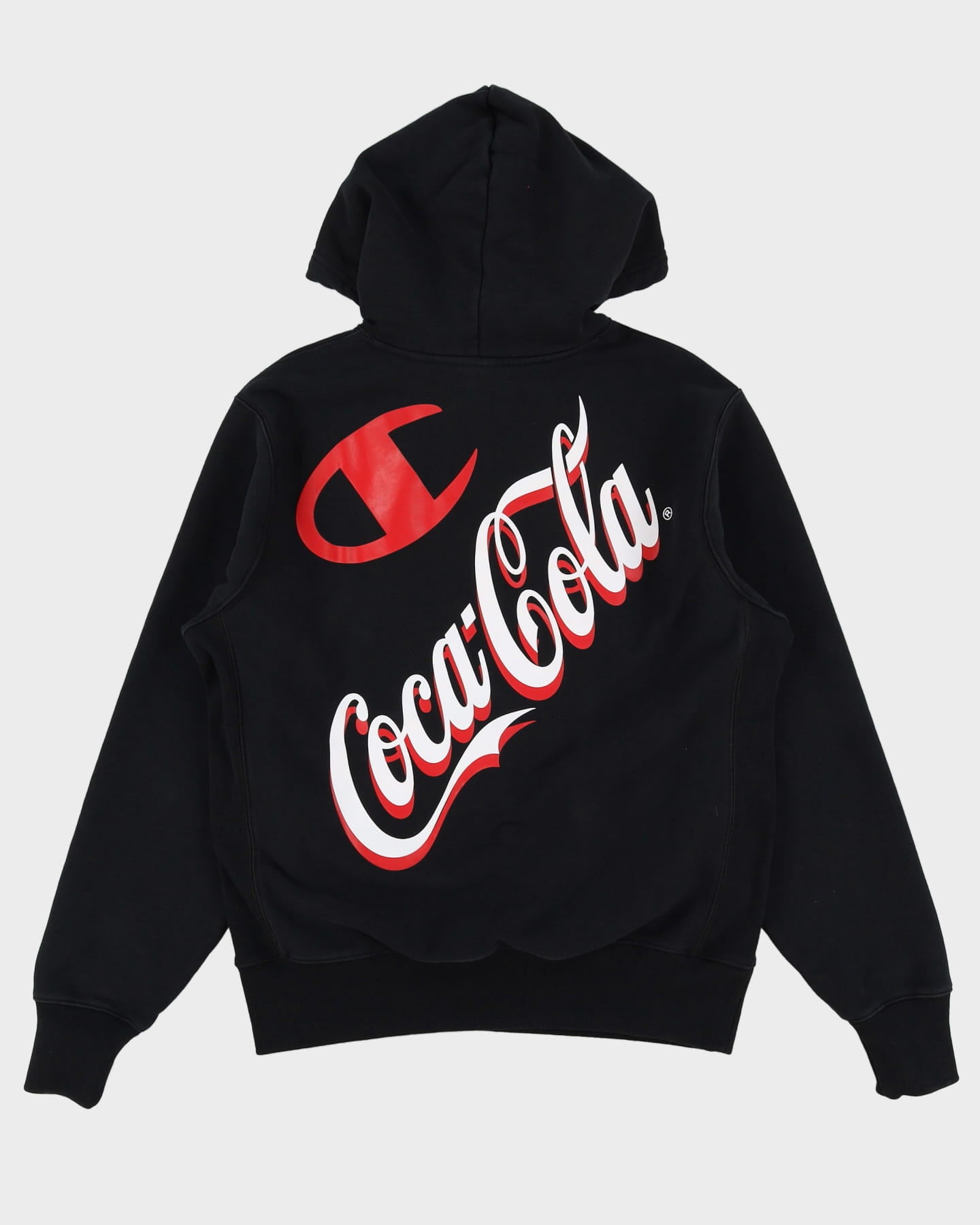Champion X Coca Cola Reverse Weave Black Hoodie - L – Rokit