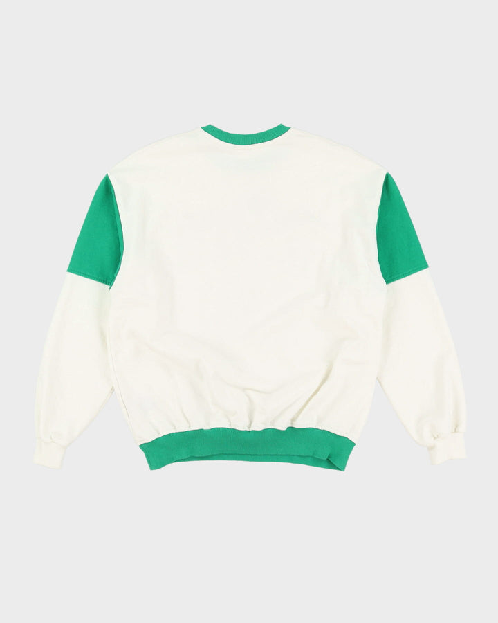 Vintage 90s Fayette College West League White / Green Oversized Sweatshirt - M