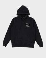 90s Stussy International Black Embroidered Logo Hoodie - S
