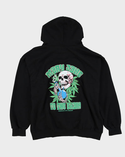 90s Mary Jane To The Brain Black Hoodie - XL