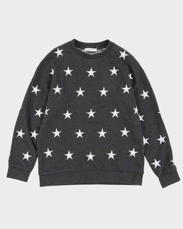 Sandro All Over Print Star Design Grey Sweatshirt - M