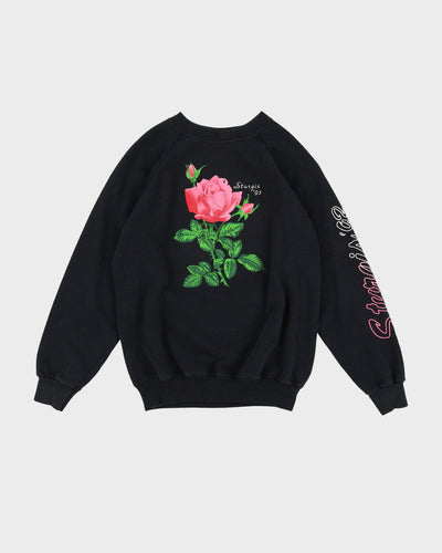 1993 Sturgis Floral Design Black Sweatshirt - S / M