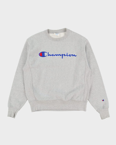 Vintage Champion Reverse Weave Grey Logo Sweatshirt - M
