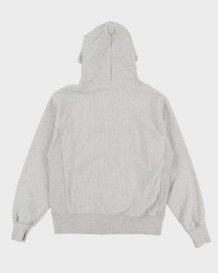 Vintage Champion Reverse Weave Grey Logo Full-Zip Hoodie - M