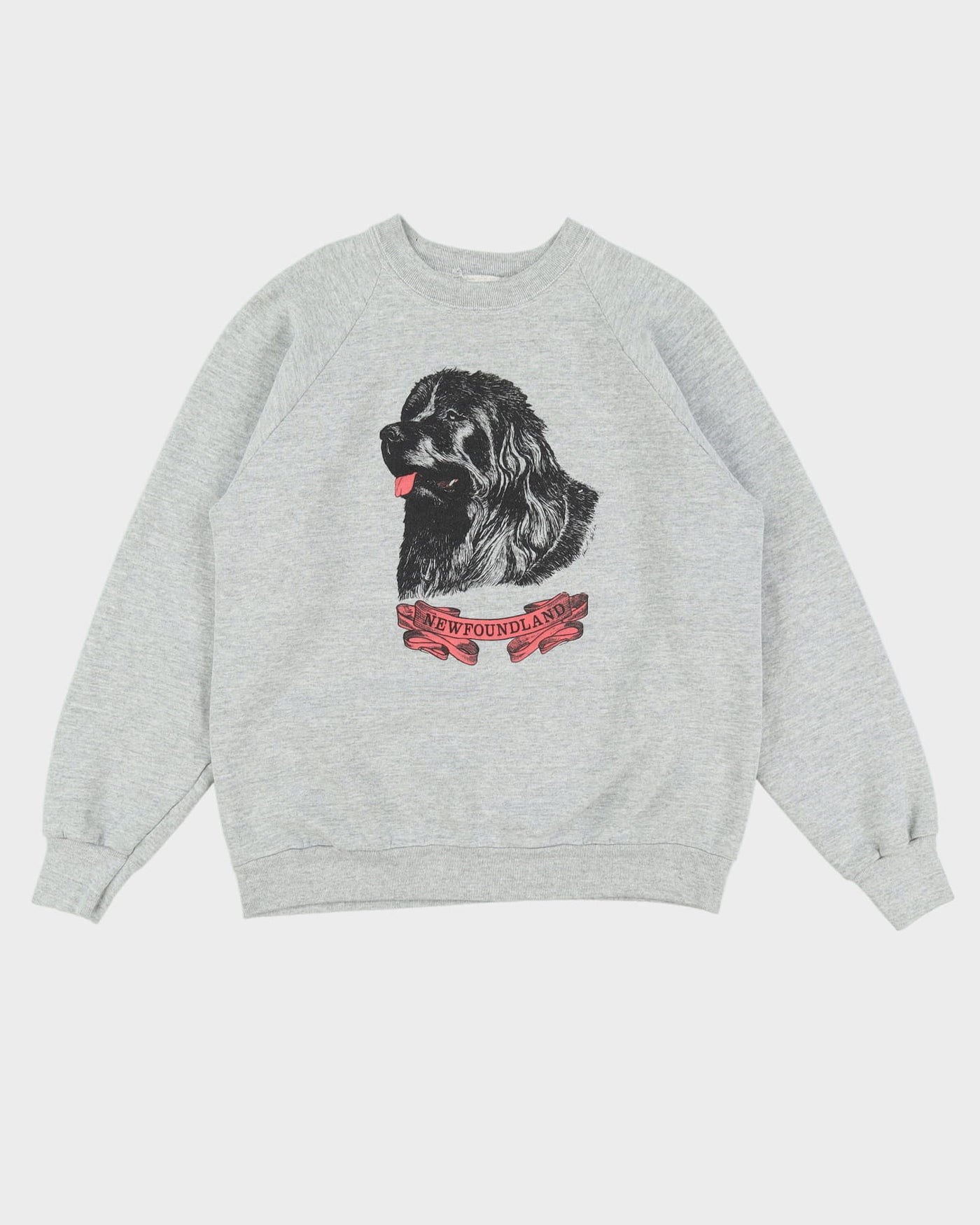 Vintage 90s Newfoundland Grey Dog Graphic Sweatshirt - L