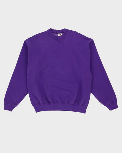Vintage 90s Fruit Of The Loom Blank Purple Oversized Sweatshirt - XL