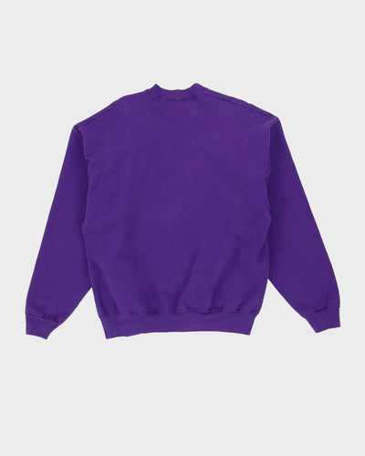 Vintage 90s Fruit Of The Loom Blank Purple Oversized Sweatshirt - XL