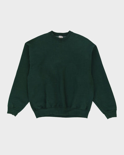 Vintage 90s Fruit Of The Loom Blank Green Oversized Sweatshirt - XL