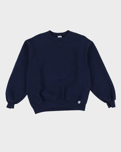 Vintage 90s Russell Athletic Blank Navy Sweatshirt - M