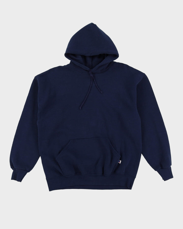 Vintage 90s Russell Athletic Blank Navy Hoodie - L