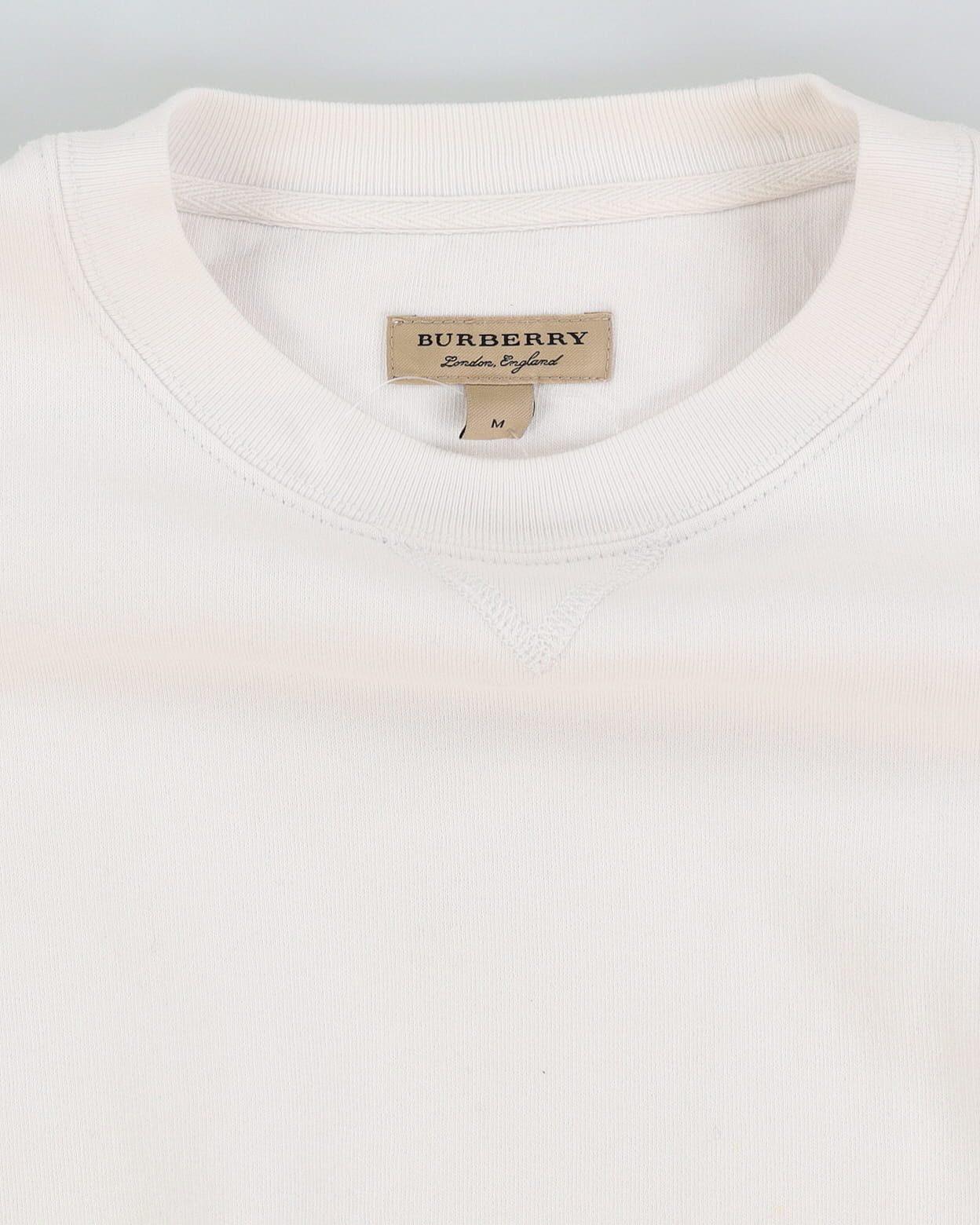Burberry White Nova Check Sleeve Patterned Sweatshirt - M