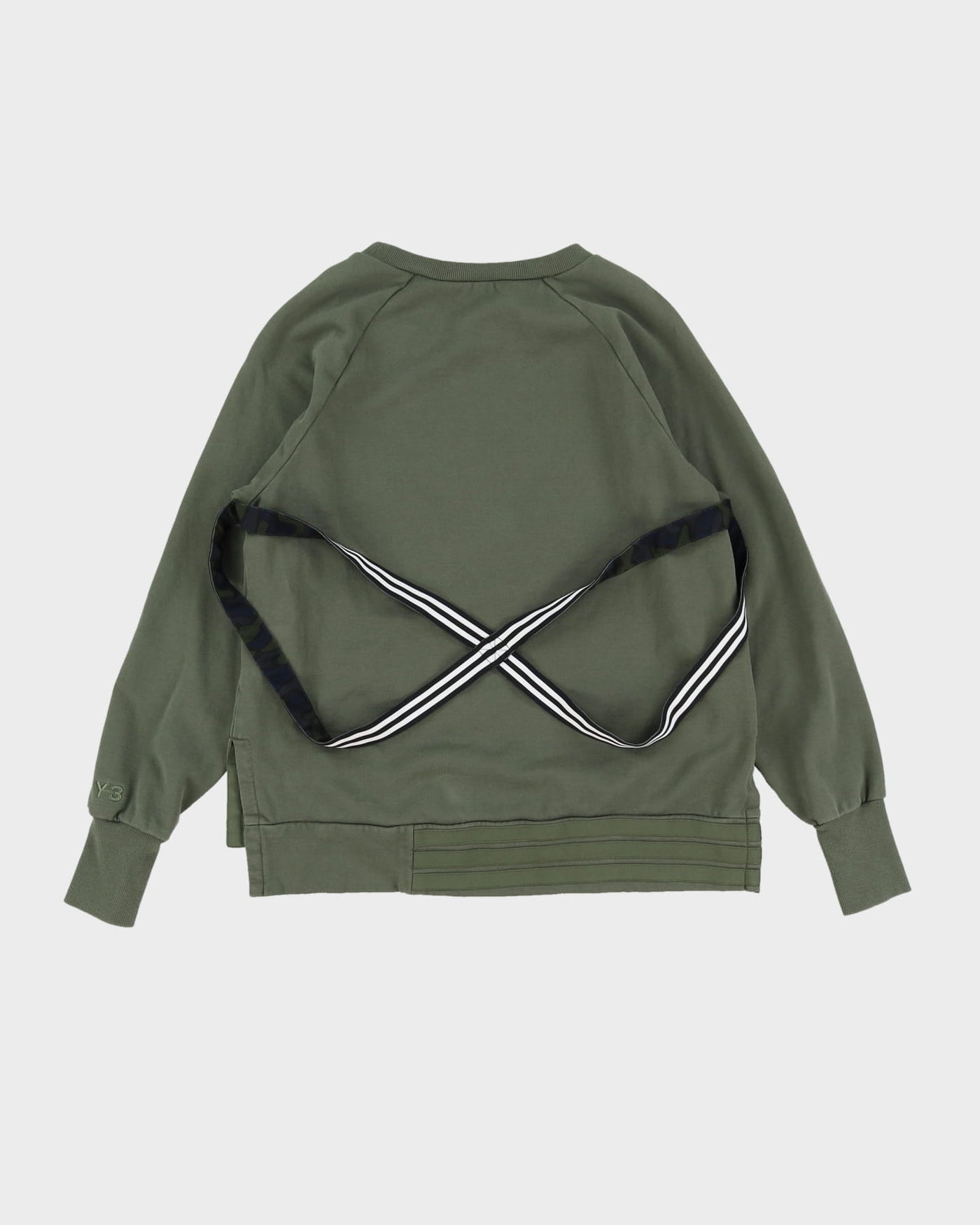 Y-3 Yohji Yamamoto Adidas Green Back Strap / Harness Sweatshirt - S