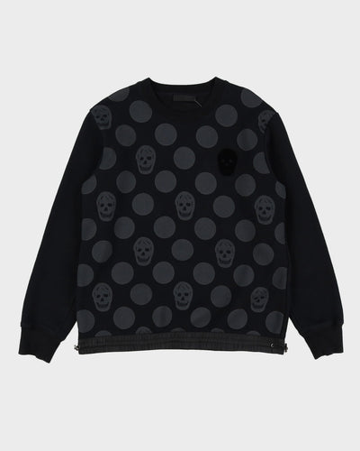 Alexander McQueen Black Skull Circle Repeat Pattern Sweatshirt - L / XL