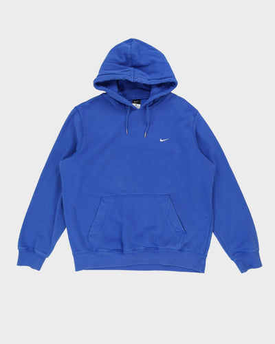 00s Nike Blue Embroidered Swoosh Oversized Hoodie - XL