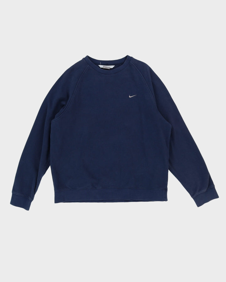 Nike Navy Embroidered Swoosh Sweatshirt - L