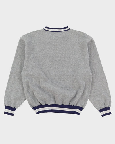 Vintage 90s The Fish Club Oversized Grey / Navy Sweatshirt - XL