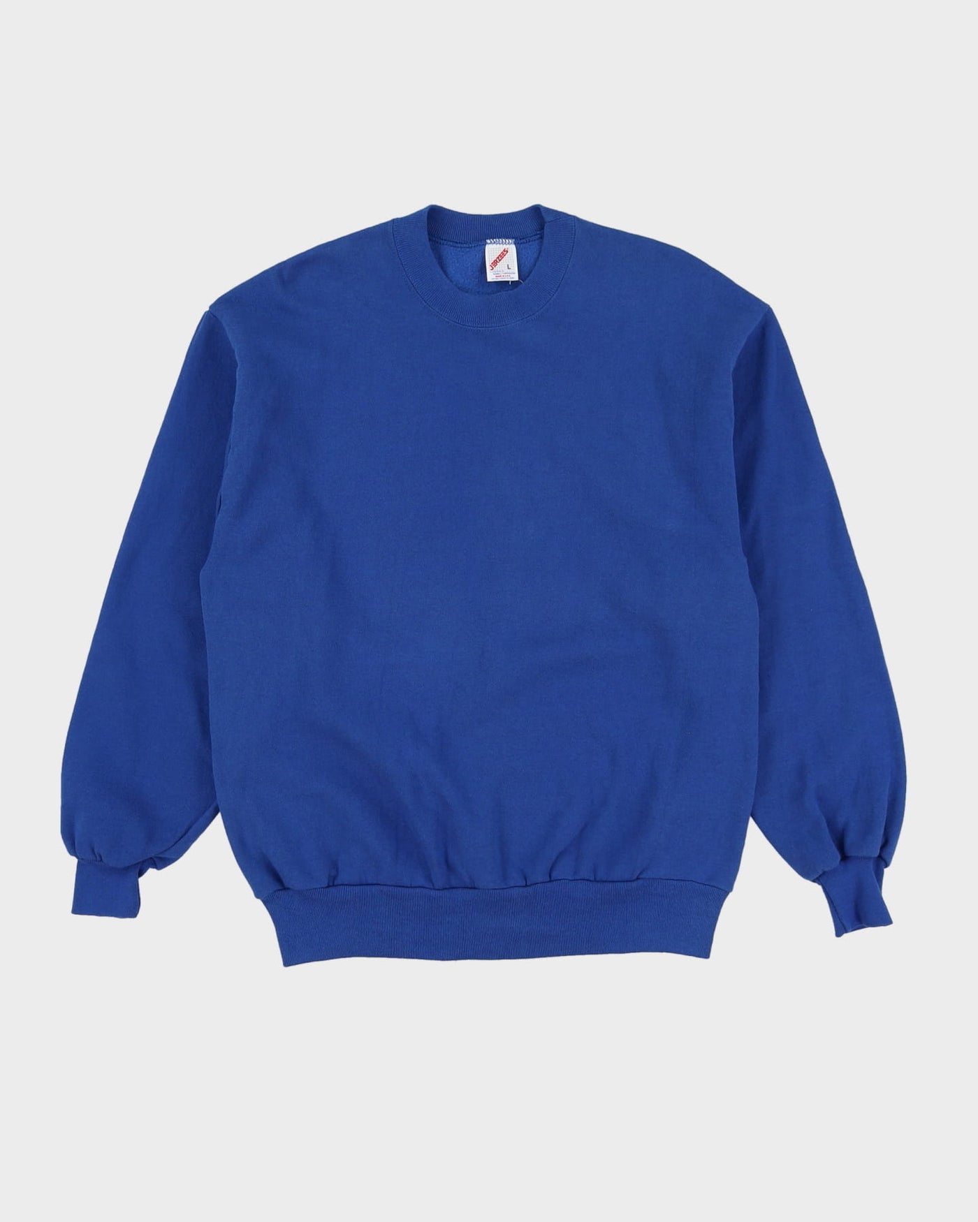 Vintage 80s Jerzees Blue Blank / Plain Sweatshirt - L
