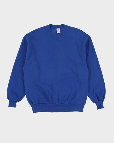 Vintage 80s Jerzees Blue Blank / Plain Sweatshirt - L