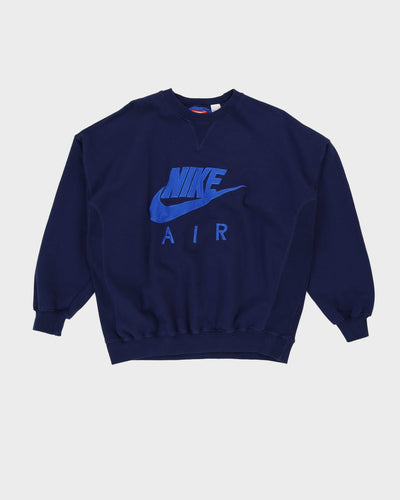 00s Nike Blue Embroidered Logo Sweatshirt - XL