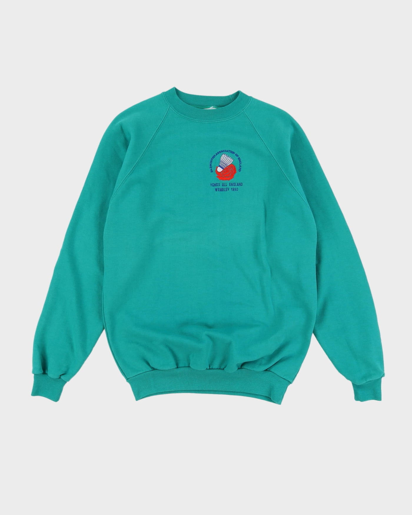 Vintage 1990 Badminton Association Of England Green Graphic Sweatshirt - M