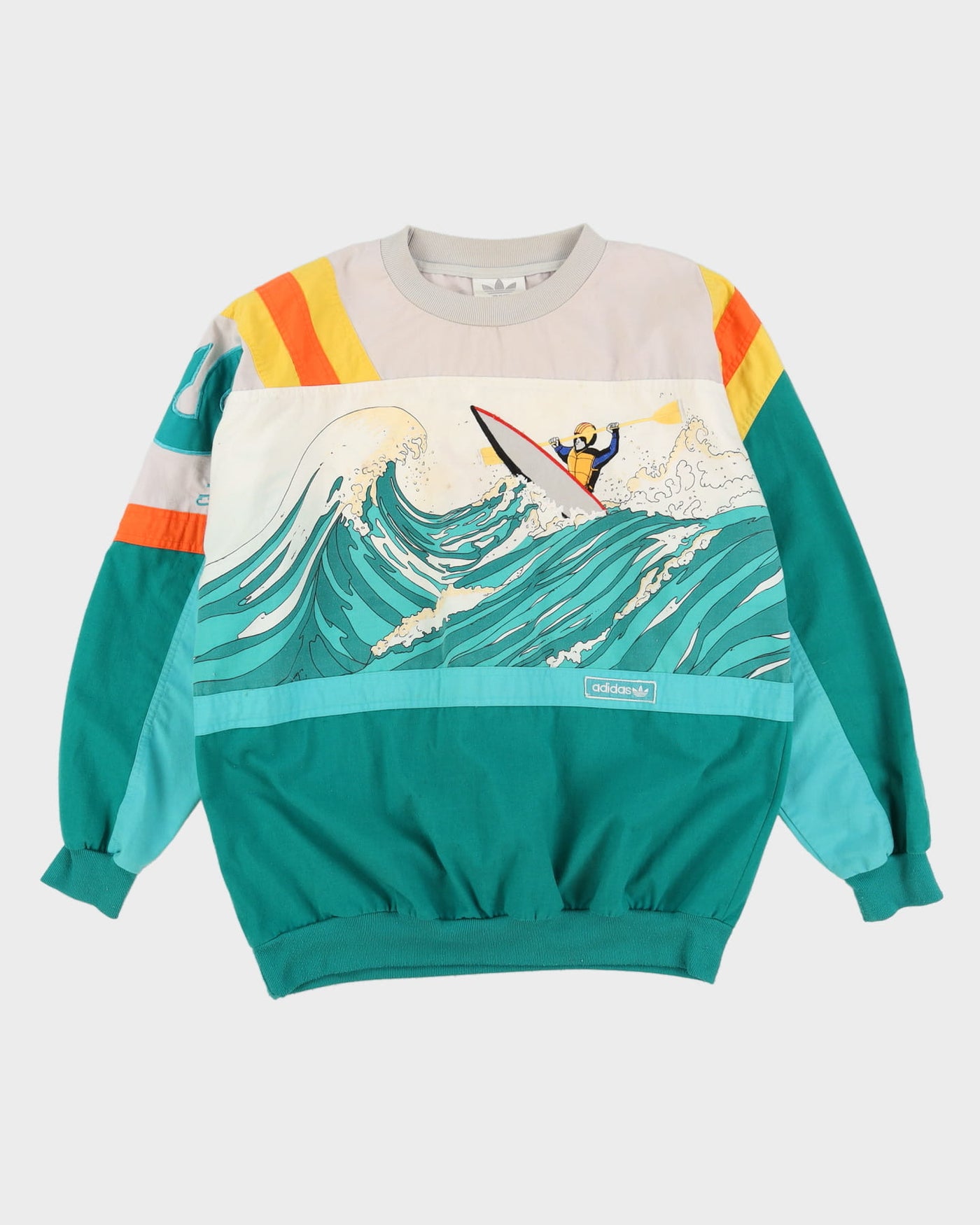 Vintage 90s Adidas All Over Print Devil's Toenail Amuza River Graphic Sweatshirt - L