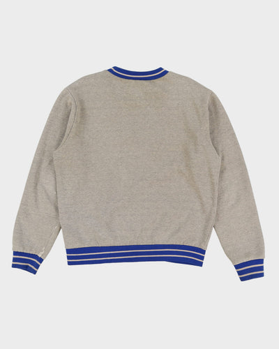 Champion Grey Oversized Varsity / Collegiate Style Sweatshirt - L