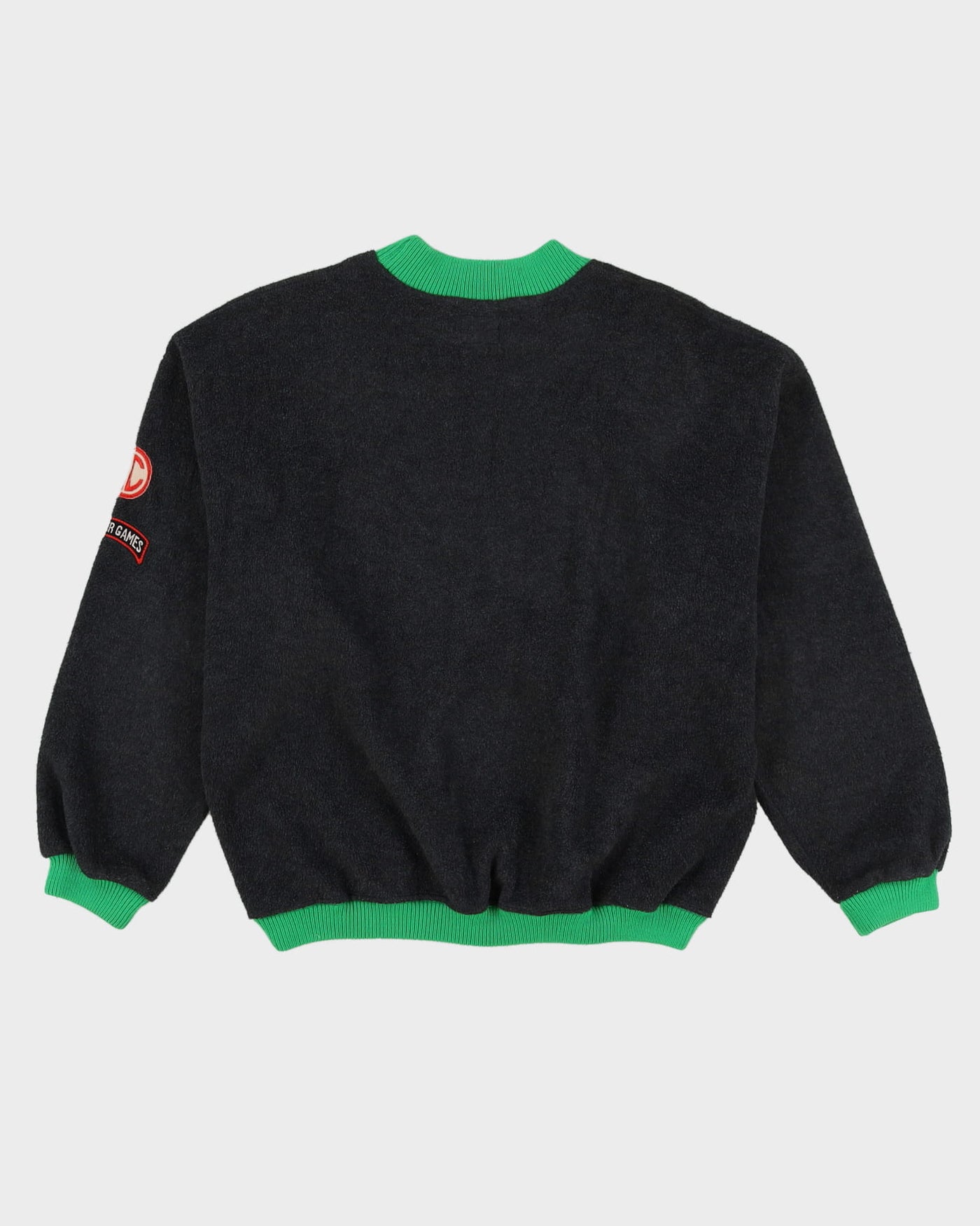 Vintage 80s Benetton Grey Fleece Style Oversized Sweatshirt - L