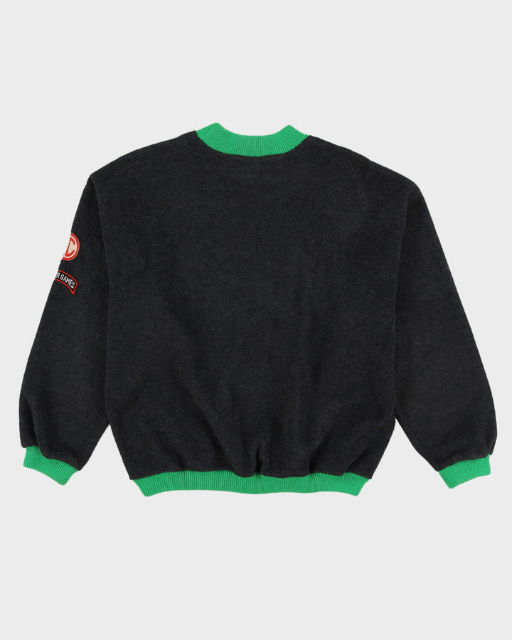 Vintage 80s Benetton Grey Fleece Style Oversized Sweatshirt - L