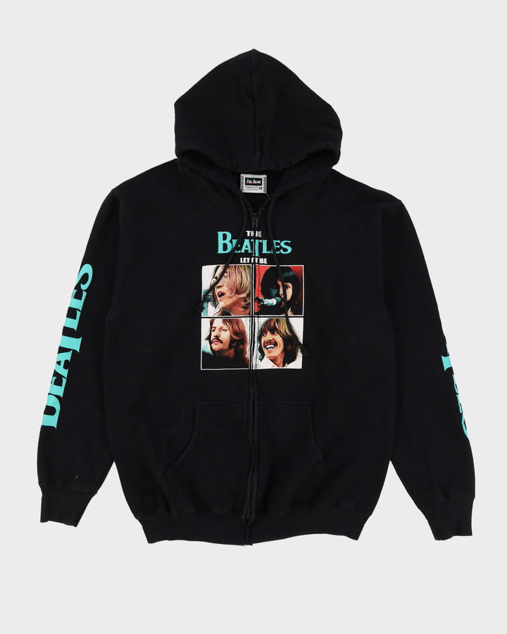 Vintage 90s The Beatles Black Zip-Up Hoodie - XL