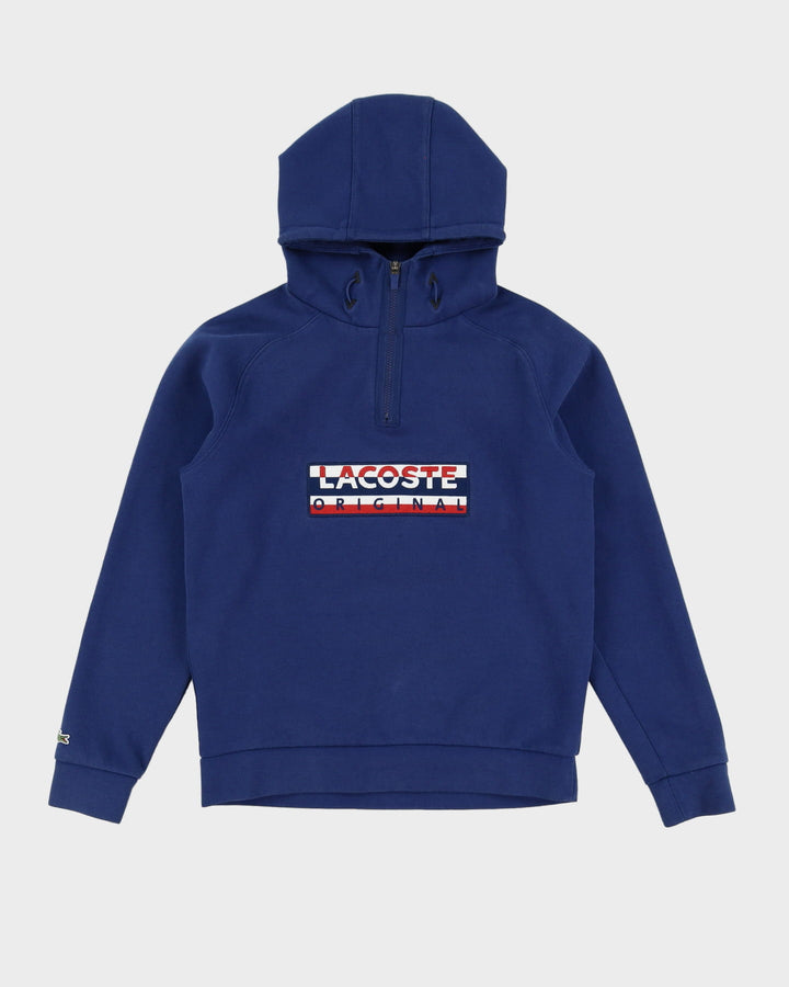 Lacoste Original Navy Embroidered Logo Hoodie - S / M