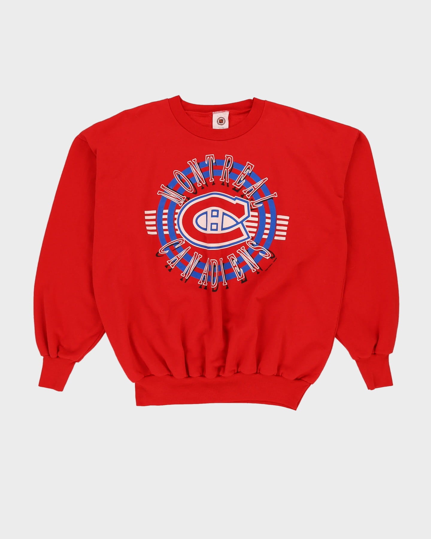 Vintage 1993 Montreal Canadians NHL Red Graphic Sweatshirt - L
