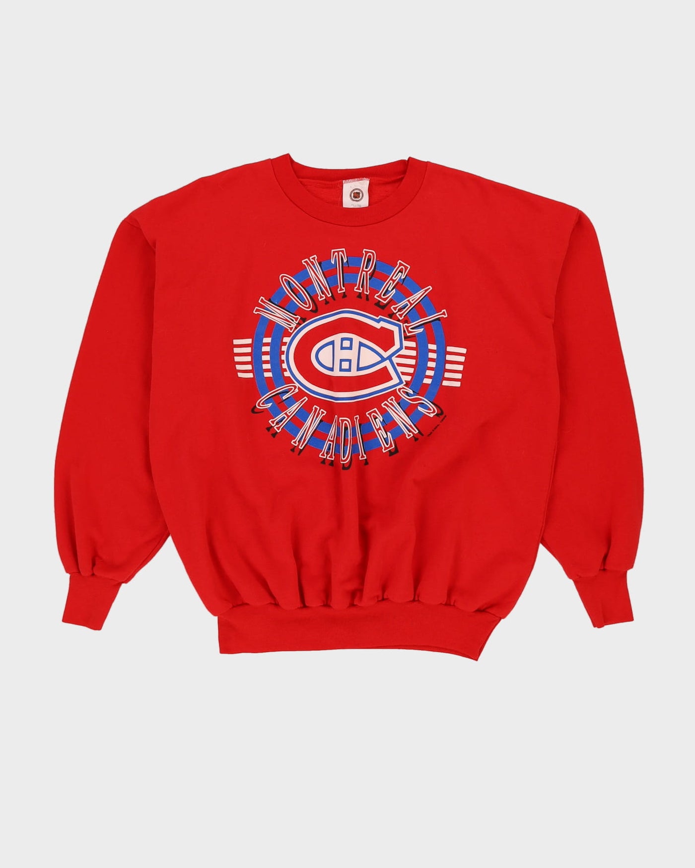 Vintage 1993 Montreal Canadians NHL Red Graphic Sweatshirt - L