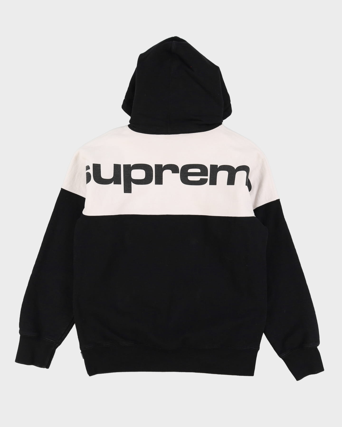 Supreme White Black Graphic Spellout Hoodie - M – Rokit