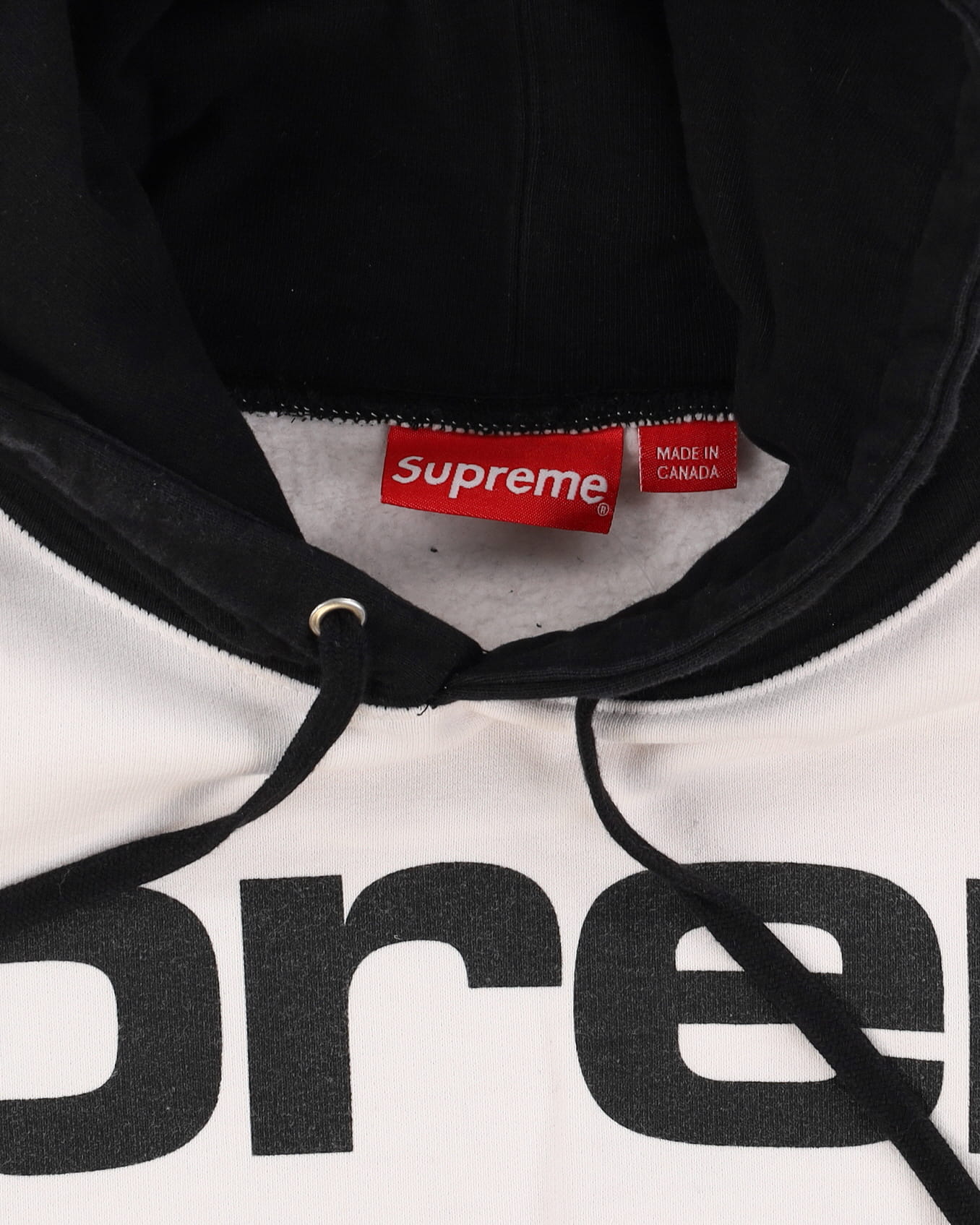 Supreme White Black Graphic Spellout Hoodie - M