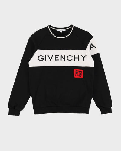 Givenchy Black Embroidered Spell Out Logo Sweatshirt - S
