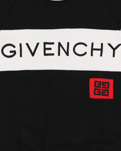 Givenchy Black Embroidered Spell Out Logo Sweatshirt - S