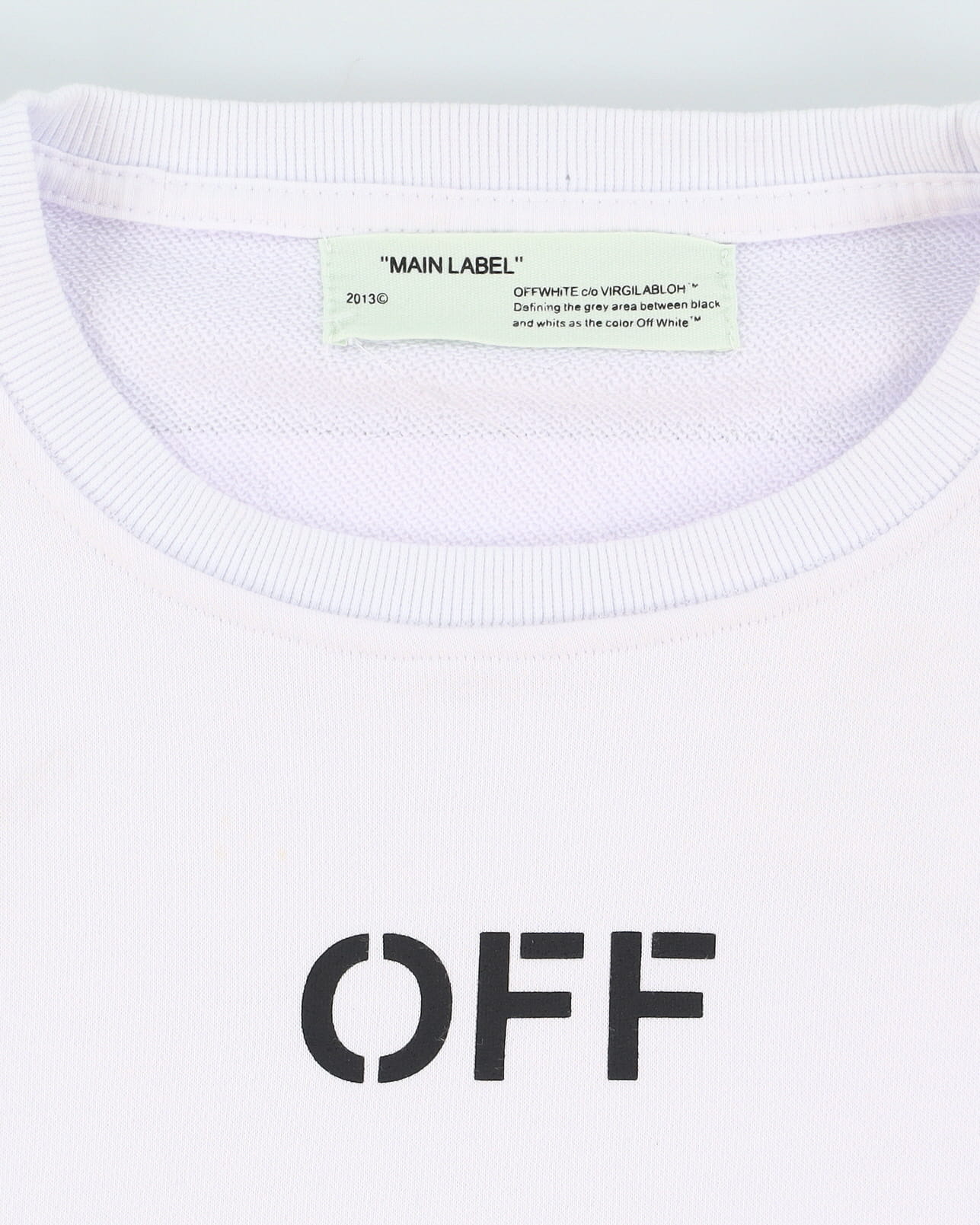 Off-White Floral Classic Logo Design White Sweatshirt - L