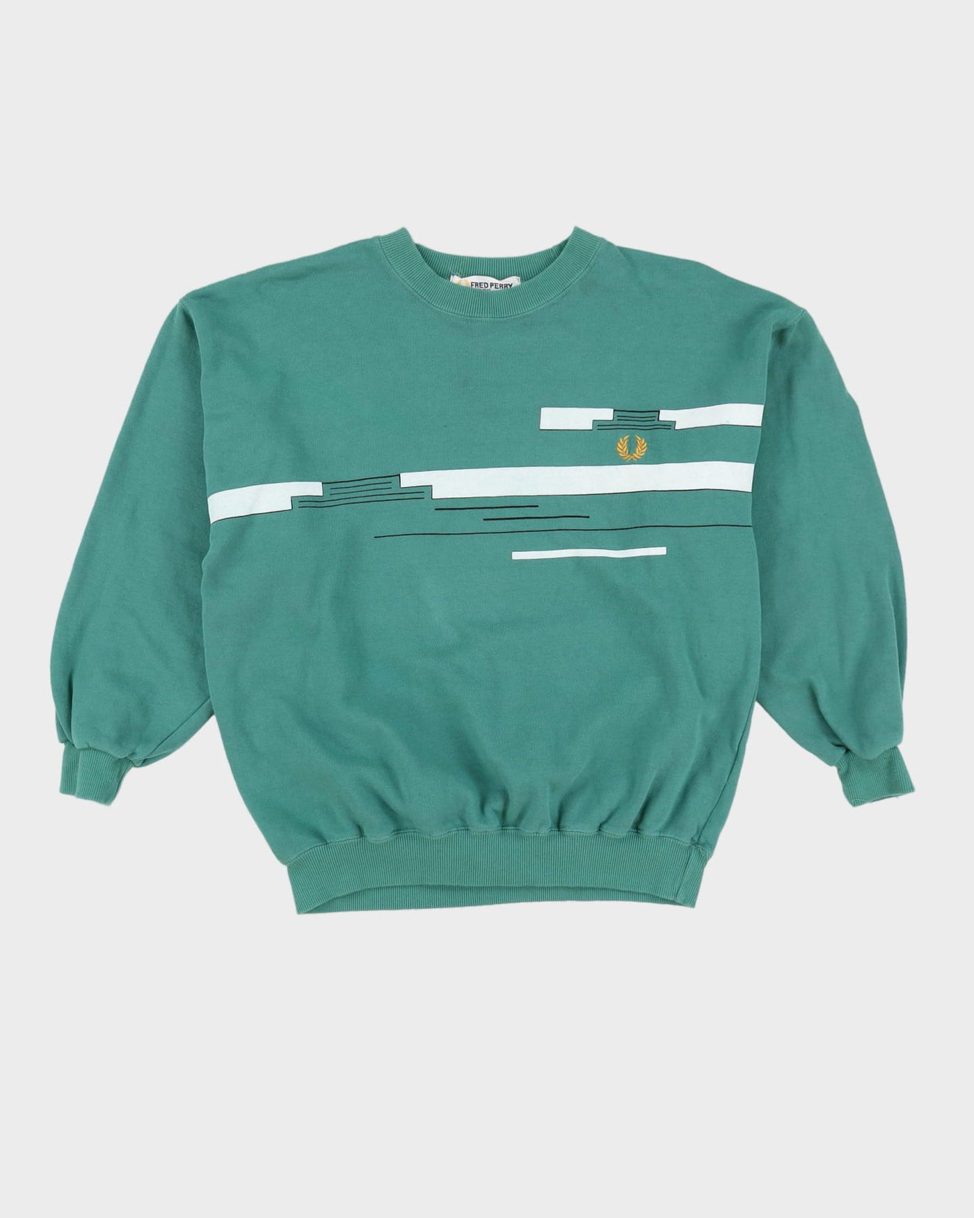 Vintage 80s Fred Perry Green Sweatshirt - S