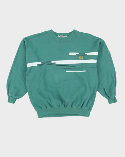 Vintage 80s Fred Perry Green Sweatshirt - S