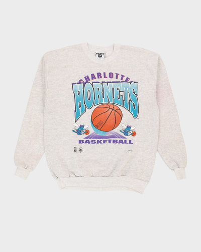 Vintage 90s Charlotte Hornets NBA Grey Sweatshirt - L / XL