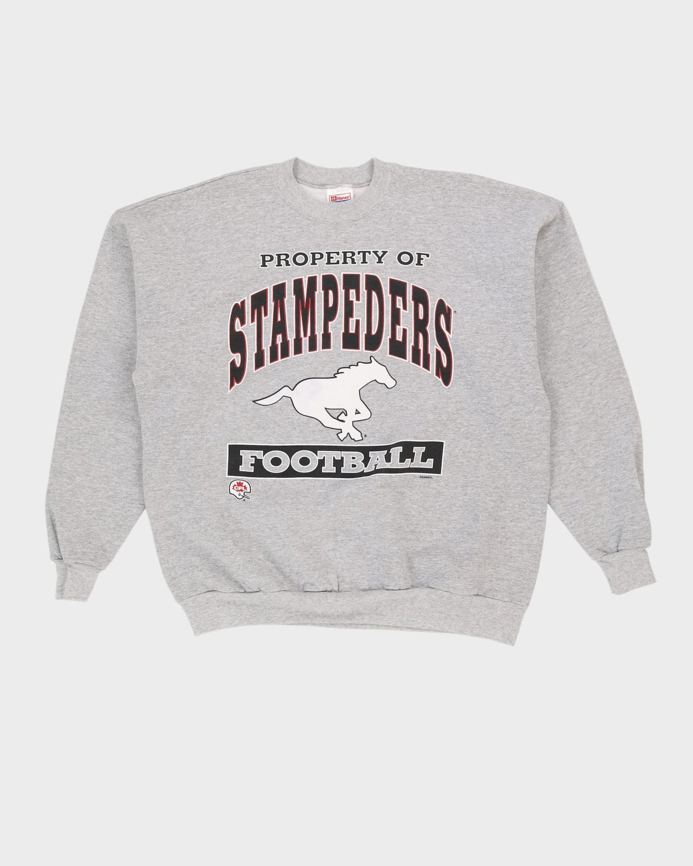 90s Property Of Stampeders Football CFL Grey Sweatshirt - XL