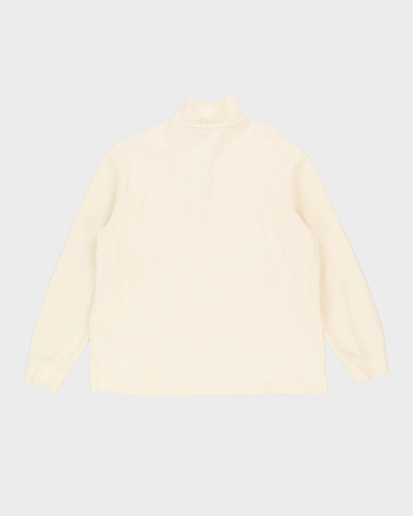 Ralph Lauren Cream Quarter-Zip Sweatshirt - L