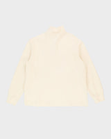 Ralph Lauren Cream Quarter-Zip Sweatshirt - L