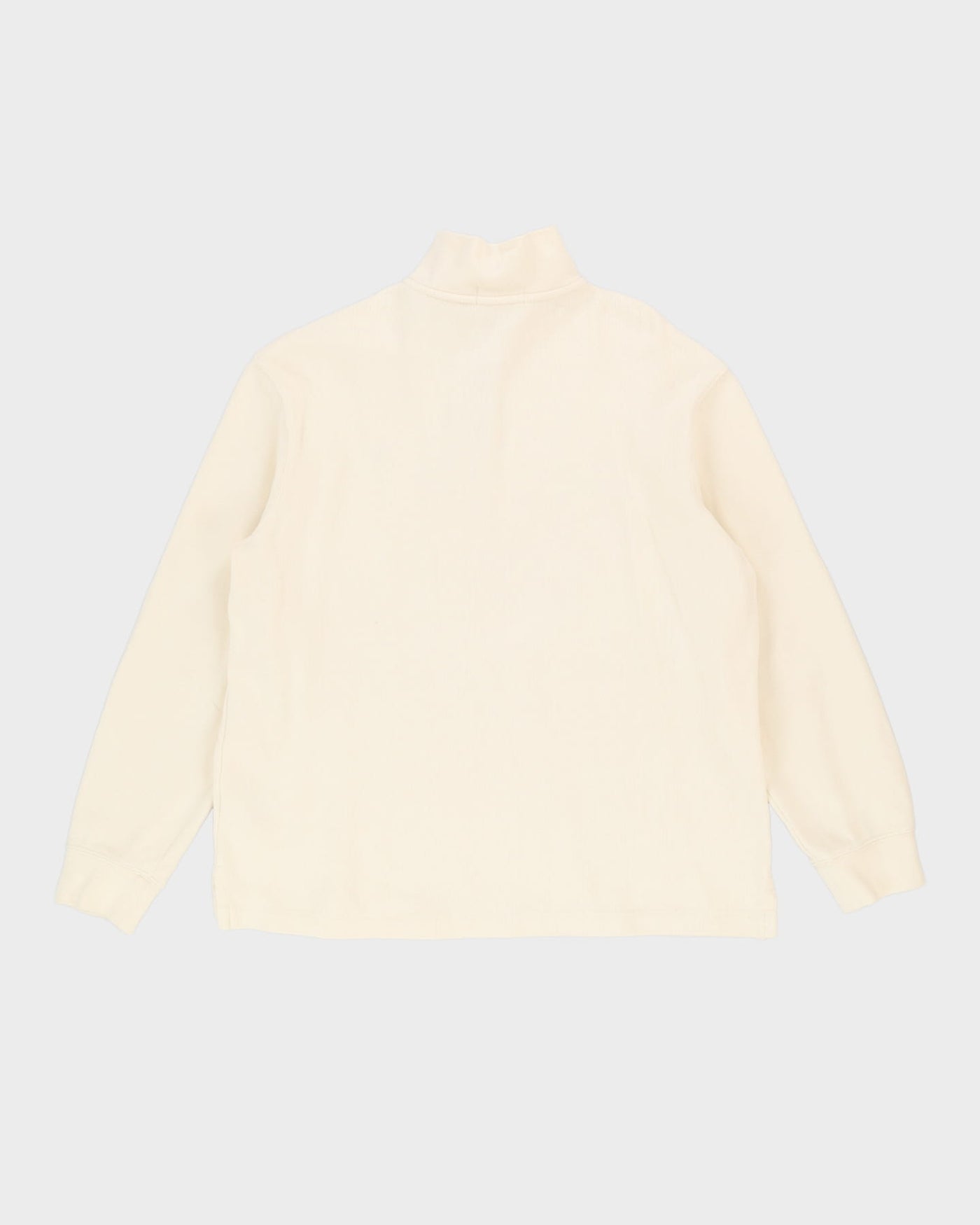 Ralph Lauren Cream Quarter-Zip Sweatshirt - L