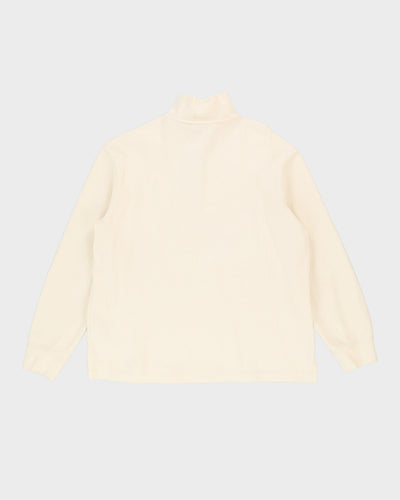 Ralph Lauren Cream Quarter-Zip Sweatshirt - L