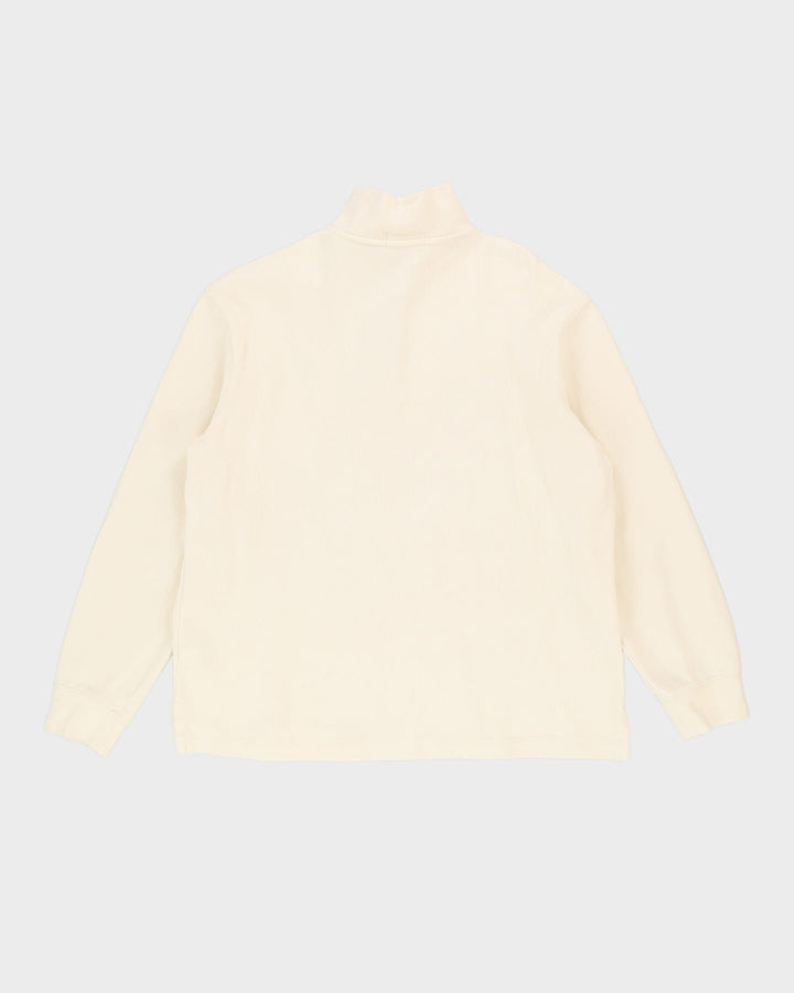 Ralph Lauren Cream Quarter-Zip Sweatshirt - L