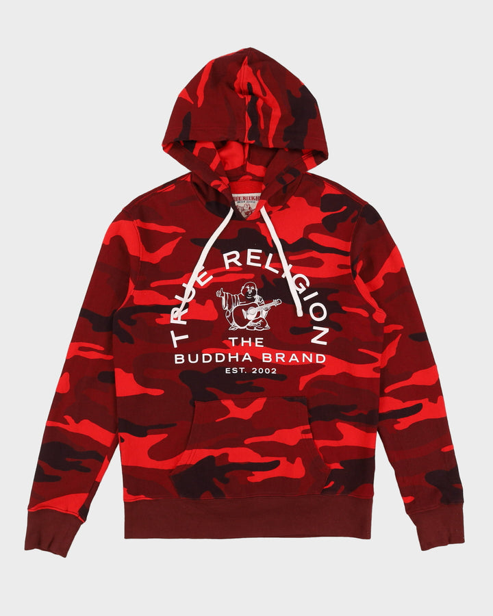 True Religion Red Camo All Over Print Oversized Hoodie - S